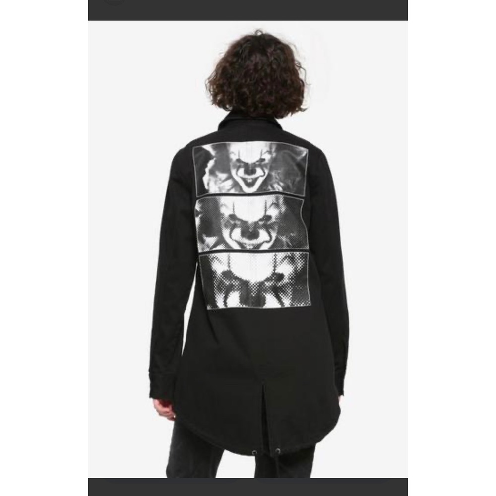 IT Chapter 2 Pennywise‎ Jacket Mens M Black Lover Loser Graphic Fishtail Parka